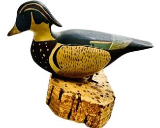Miniature Decoy Figure - Drake Duck On Cork Base