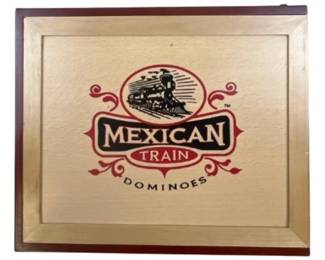 Mexican Train Dominoes In Wooden Box