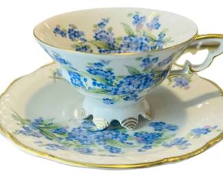 Bavarian Porcelain Cup & Saucer - Signed "mitterteich Bavaria - Germany"