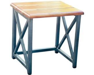 Metal Side Table With Wood Top