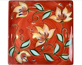 Large Pottery Serving Platter - Signed "Gail Pittman For Southern Living At Home"