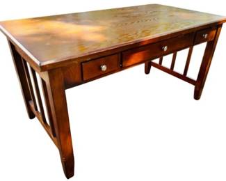 Solid Wood Office Computer Desk - Mission Style