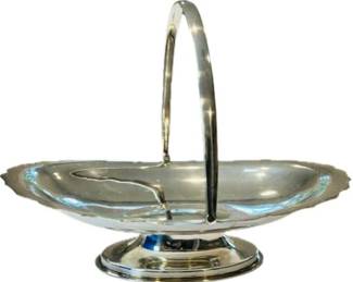 Edwardian Silver Plated Fruit Basket With Hinged Handle - Hallmarked "JD&S" - Nicely Made & Proportioned