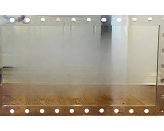Large Contemporary Chrome Mirror With Broadway Inspired Marquis Style Frame