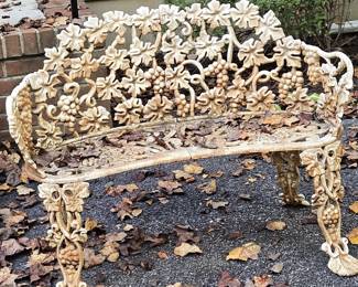 Ornamental iron bench.