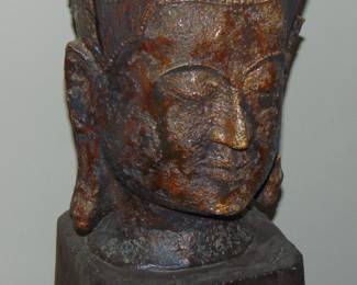 Mid-century Budda head lamp, detail.