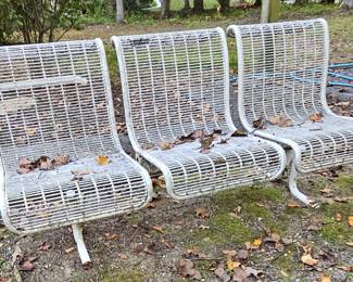 Outdoor metal bench.