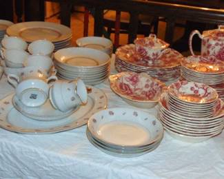 China and stemware set, sets sold separately.