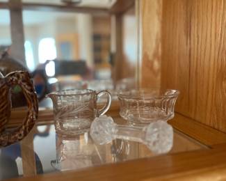 Glass Creamer and Bowl