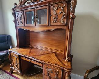 Ornate Desk and Hutch