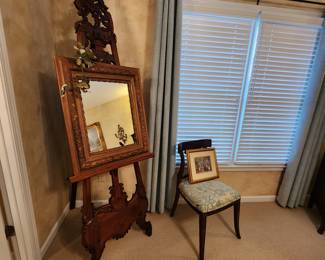 Large Wooden Carved Easel