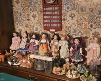 Dolls, Animal sets, teacup party
