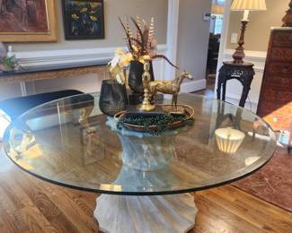 Glass Top Pedestal Table