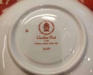 Royal Crown Derby "Carlton Red" Bone China