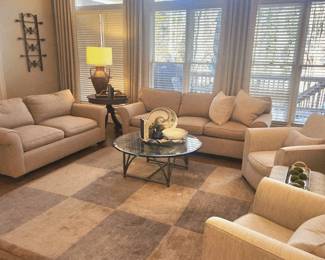 Newly Recovered Down Filled Sofa and Loveseat