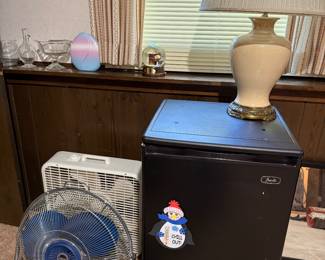 Fans and a small Fridge