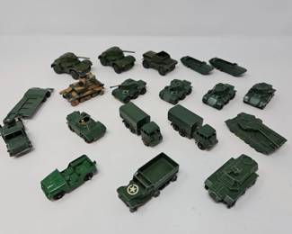 9 VintageMilitaryMatchboxDinkyToysVehicleCollection