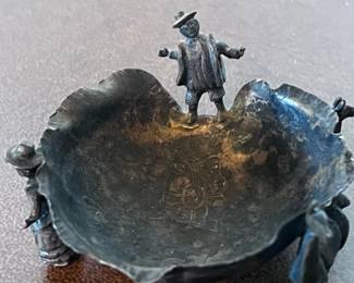 136 SmallPewterFigurinesandUniqueTinyTrinketDish