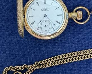 214 Elgin12KGFPocketWatchWithEngravedCase