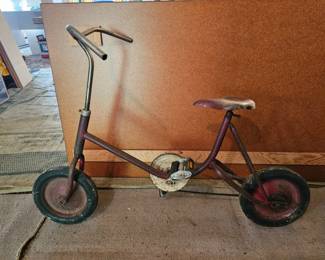 3 VintageChildsBeltDrivenSidewalkBicycle