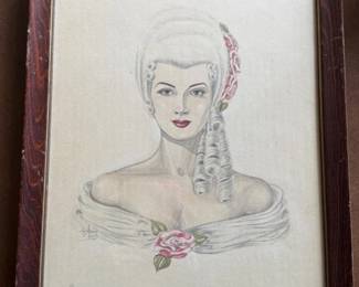 245 StunningVictorianWomanPencilDrawingHDougherty