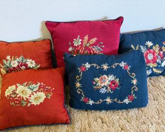 83 5NeedlepointThrowPillows
