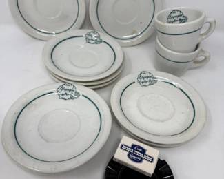 93 25PiecesOlympiaOysterHouseCupsSaucersAshtray
