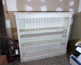 236 FarmhouseStyleFourShelfWoodBookcase