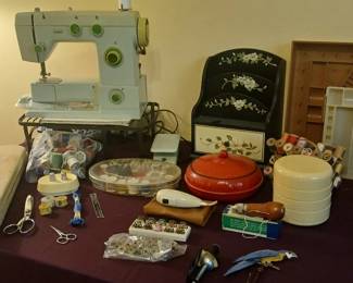 Sewing Supplies, Montgomery Ward Sewing Machine, Thread