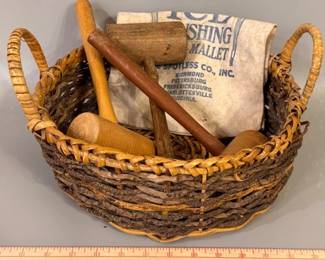 Vintage wooden mallets