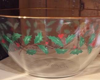 Lenox gold rimmed Christmas bowl