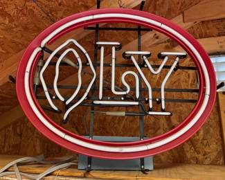 Vintage OLY Olympia Beer advertising bar neon sign