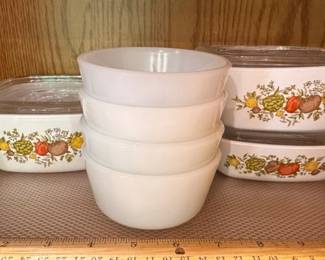 Fire-King custard cups and CorningWare casseroles