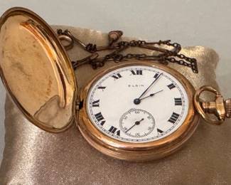 Vintage Elgin pocket watch and chain