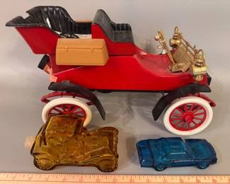 Beam's car liquor bottle and Avon cologne bottles