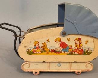 Miniature toy baby carriage