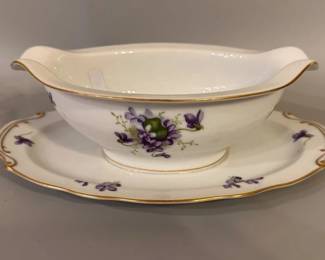 Rossetti hand painted china gravy boat and underplate