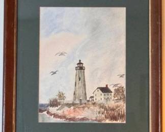 Mathews artist Flora Hudgins Sadler's lighthouse painting
