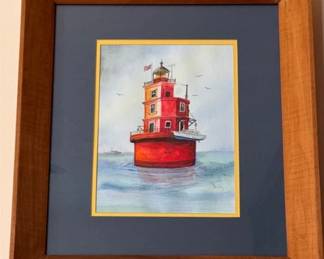 Framed lighthouse print