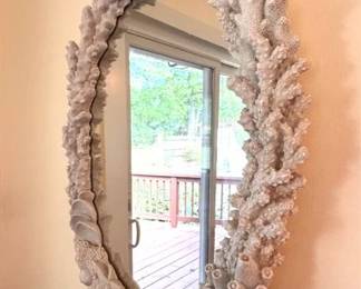 Resin shell motif mirror