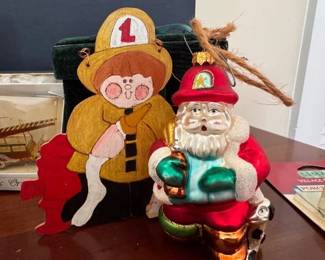 Many firefighter Christmas ornaments