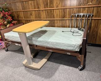 REMOTE CONTROL ADJUSTABLE HOSPITAL BED AND BEDSIDE TABLE