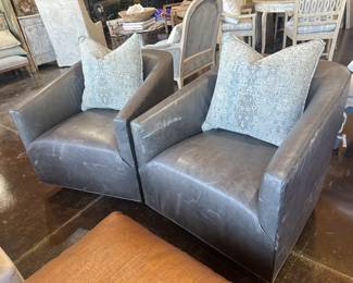 Restoration Hardware custom leather chairs