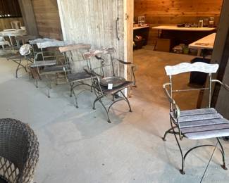 Antique French folding chairs