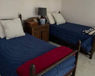 Twin/bunk beds. Includes mattresses and box springs if you want.