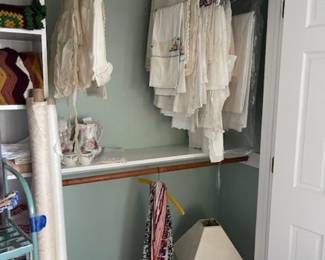 Vintage linens, children's items and clothing.