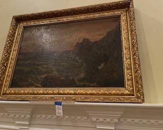 Antique oil painting, wonderful gold frame