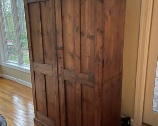 Wonderful antique cupboard.  Doors come off for easy take down and removal