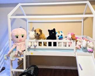 Loft bed with steps and slide