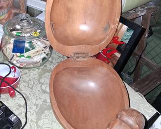 Wooden nut bowl and cracker